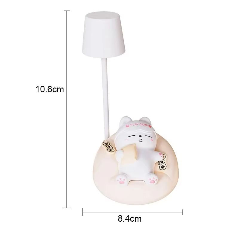 LumaKitty Soft LED Katte-natlampe – USB-genopladelig sengelampe