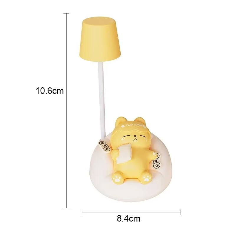 LumaKitty Soft LED Katte-natlampe – USB-genopladelig sengelampe