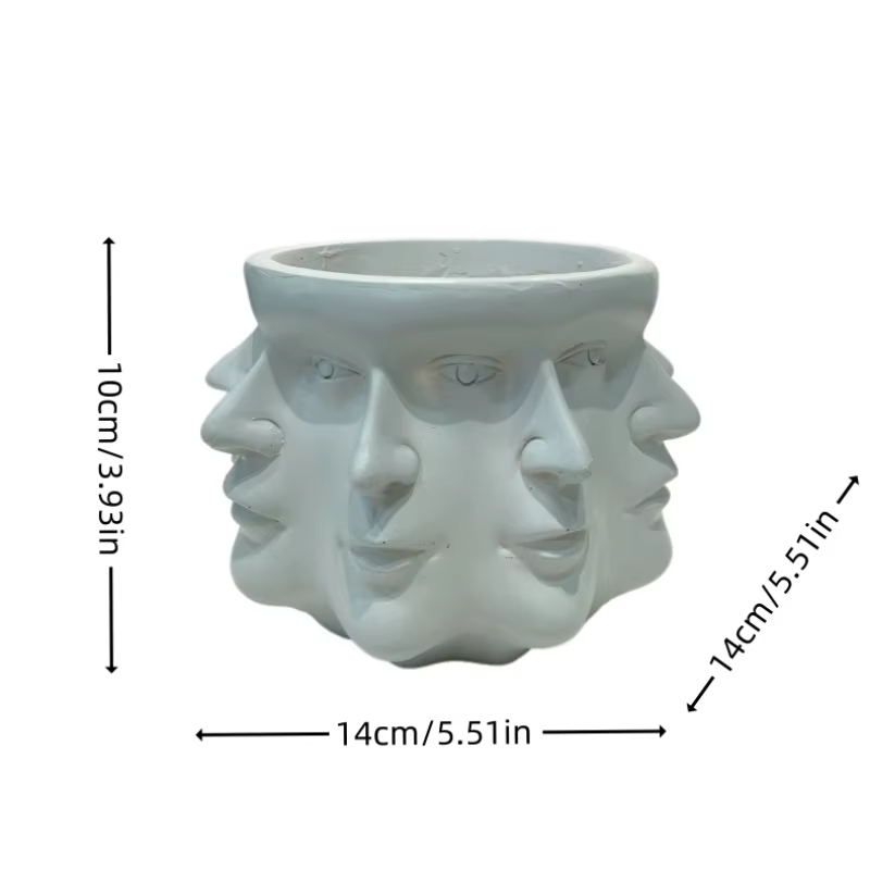 ArtFace 3D Keramisk Plantekrukke – Moderne Ansigtsdesign Potte
