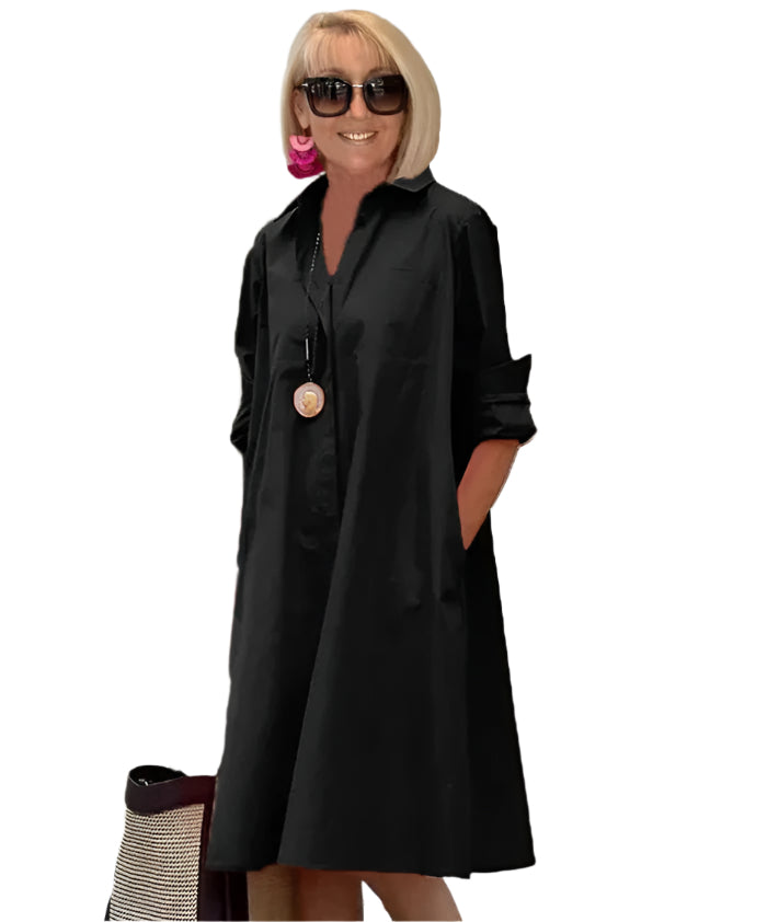 ÉlanChic elegant skjortekjole til kvinder med raffineret stil