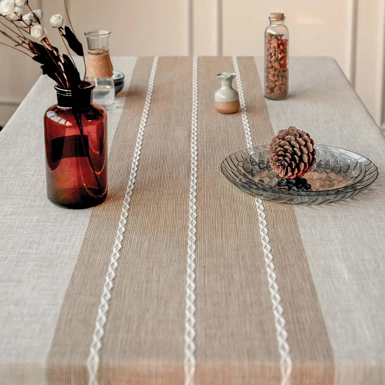 Rustik kvastdug – Elegant brun, pletbestandig og vaskbar