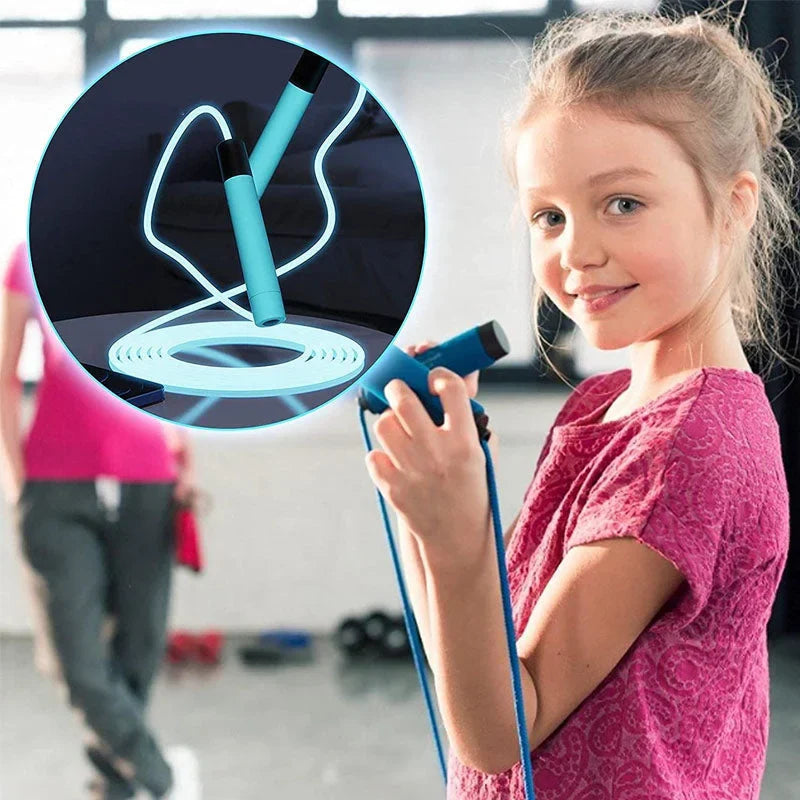 GlowFit - LED lys-up hoppereb til fitness og sjov