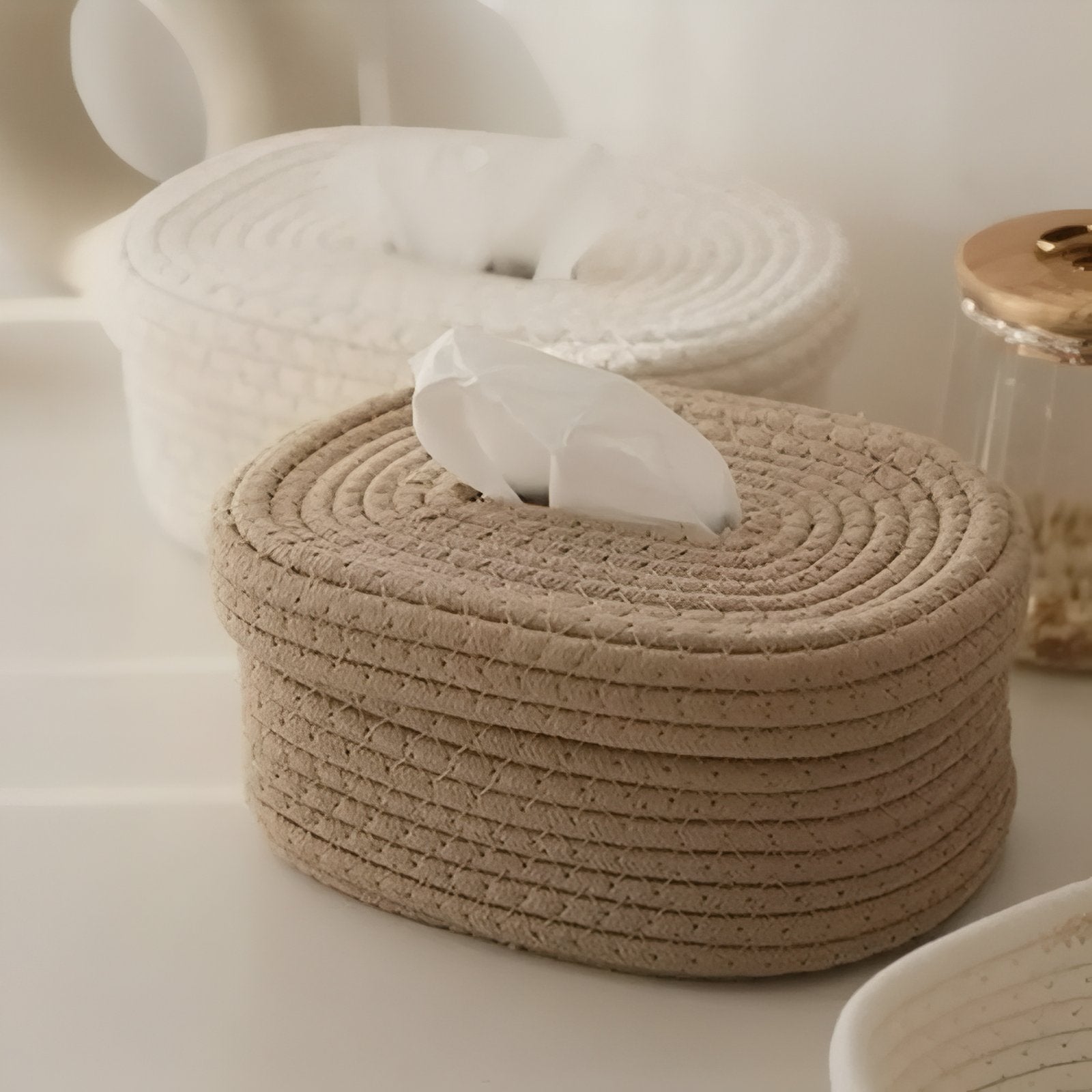 TissuElegance - Ovalt kassebetræk af tissue med stilfuldt design