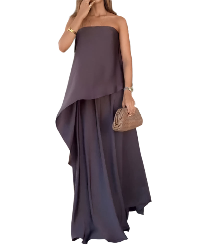 Delia - Asymmetrisk draperet og elegant kappe kjole