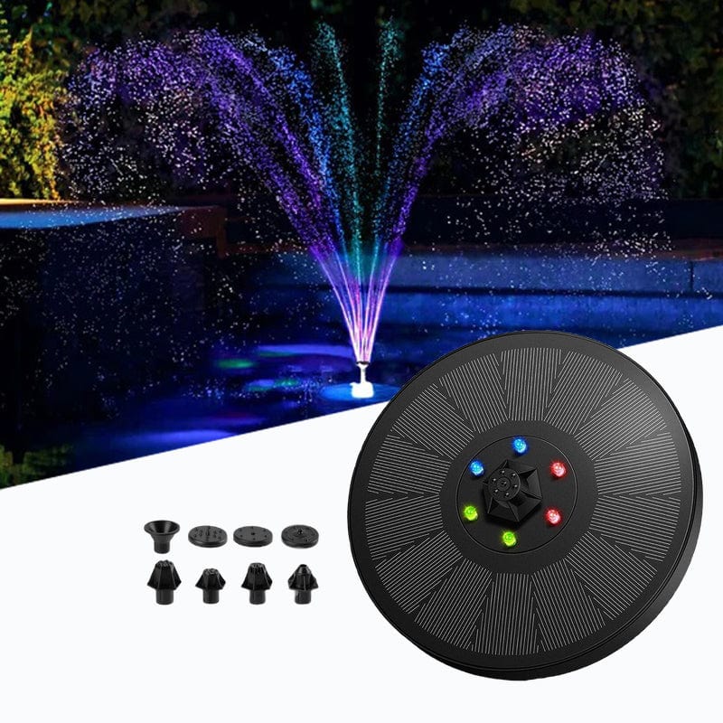 AquaGlow Solcellefontæne – Flydende LED-vandfunktion til have og terrasse
