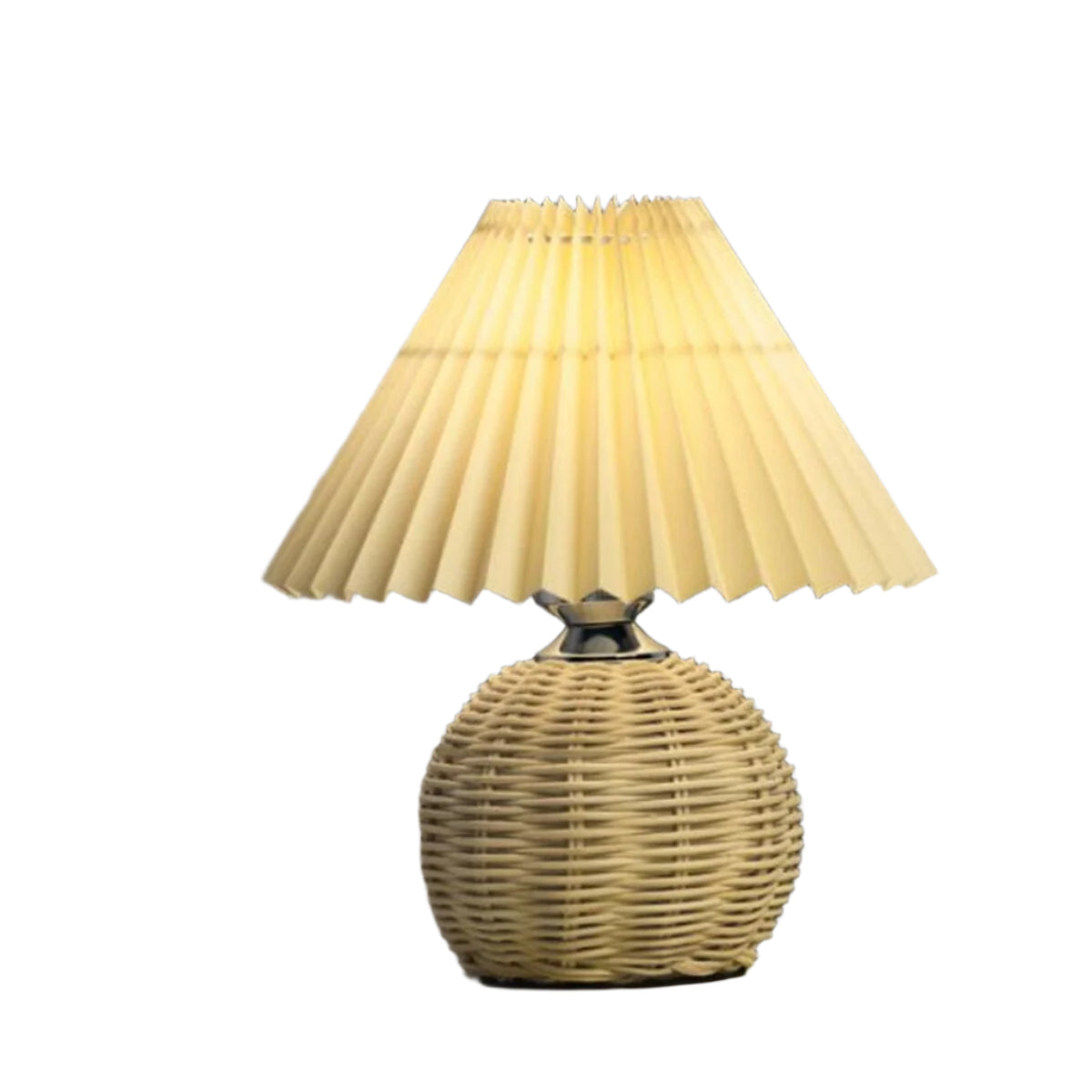 LumaFold Sammenklappelig Rattan Bordlampe – Varm Omgivende Belysning