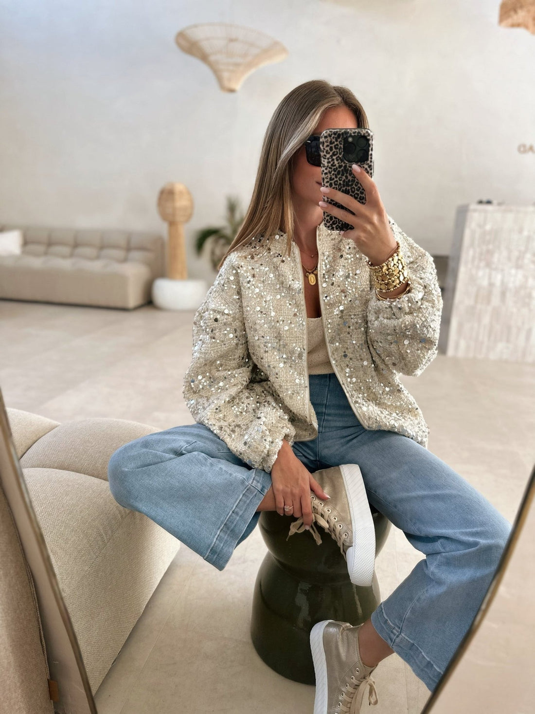 Victoria - Sparkle oversized pailletterjakke