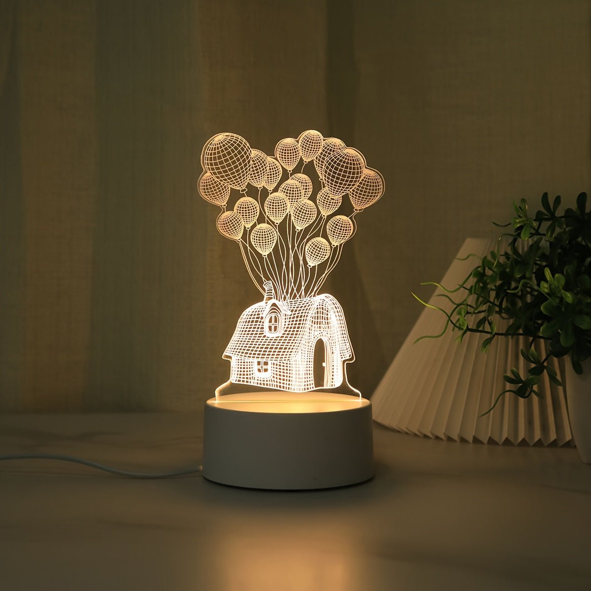 SkyGlow 3D Ballonhus LED Natlampe – USB-drevet omgivende lys