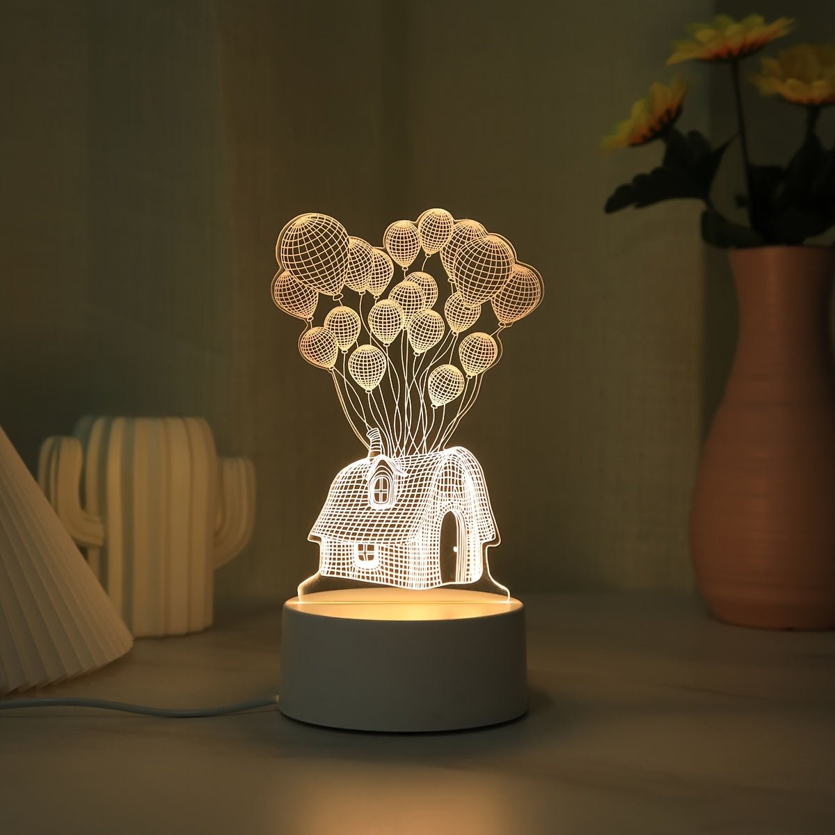 SkyGlow 3D Ballonhus LED Natlampe – USB-drevet omgivende lys