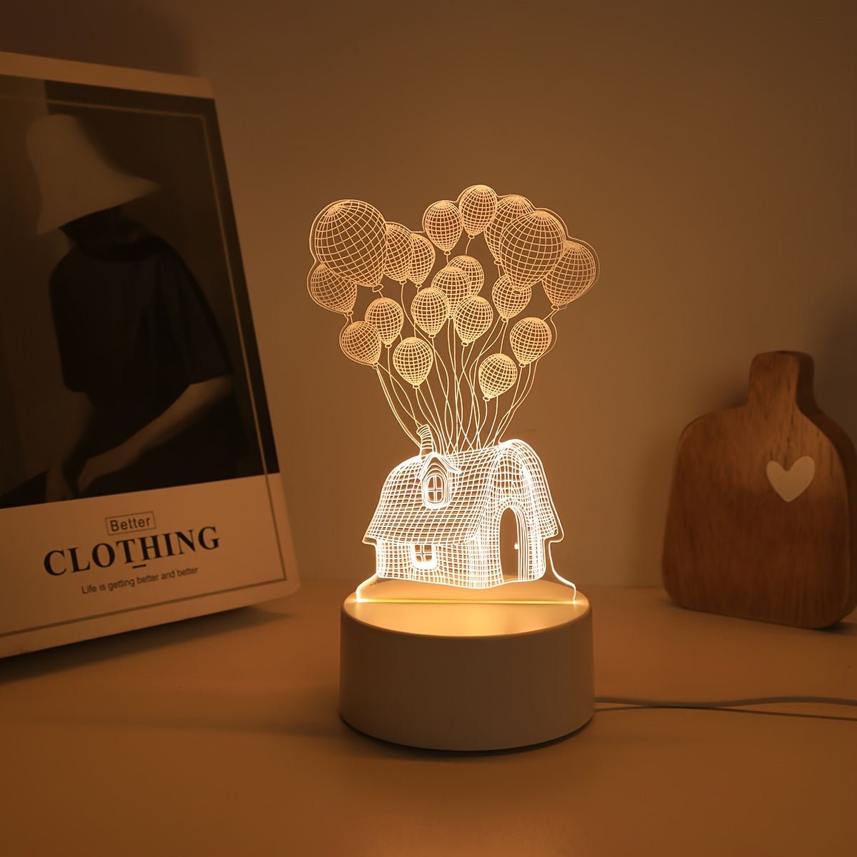 SkyGlow 3D Ballonhus LED Natlampe – USB-drevet omgivende lys