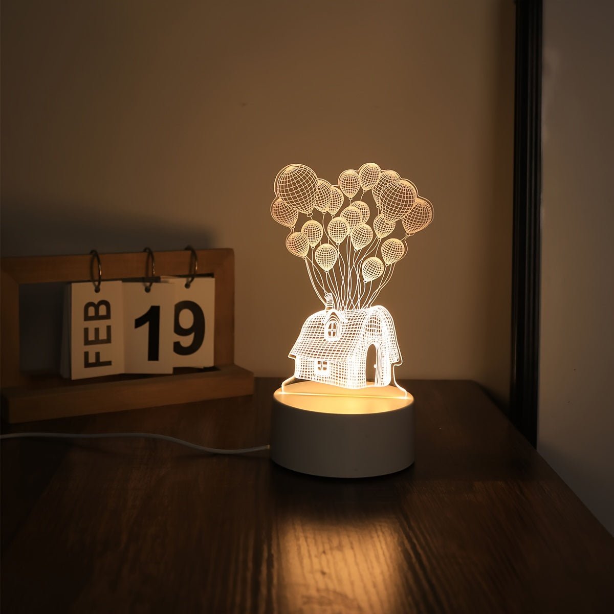 SkyGlow 3D Ballonhus LED Natlampe – USB-drevet omgivende lys