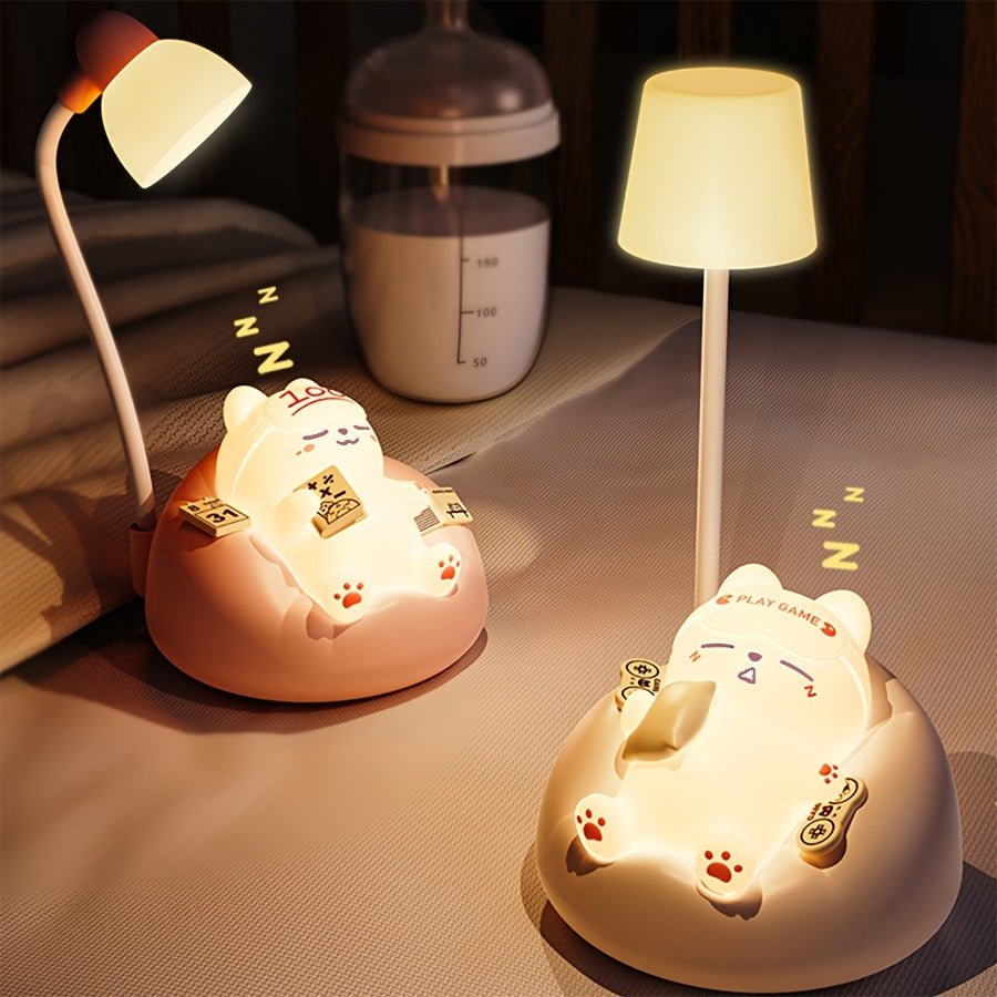 LumaKitty Soft LED Katte-natlampe – USB-genopladelig sengelampe