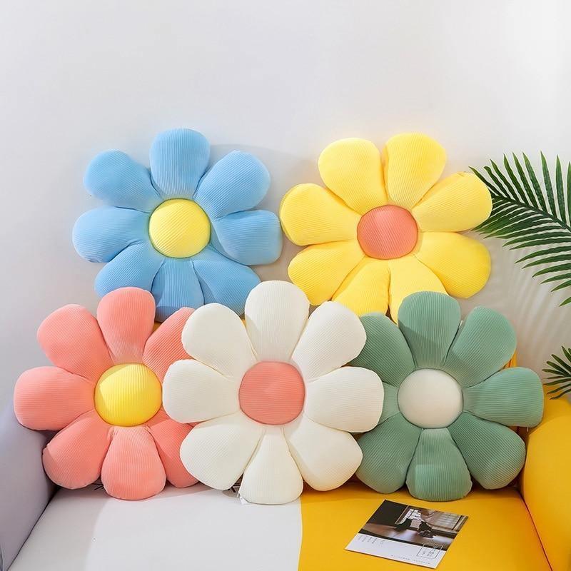 PetalPuff Blomsterformet Pude – Legende Komfort og Farverig Hygge