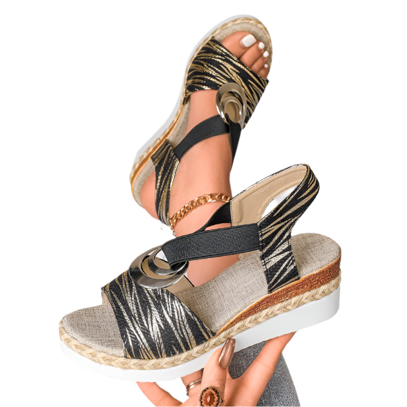 Belinda - Elastik med åben tå og sandaler med spænde
