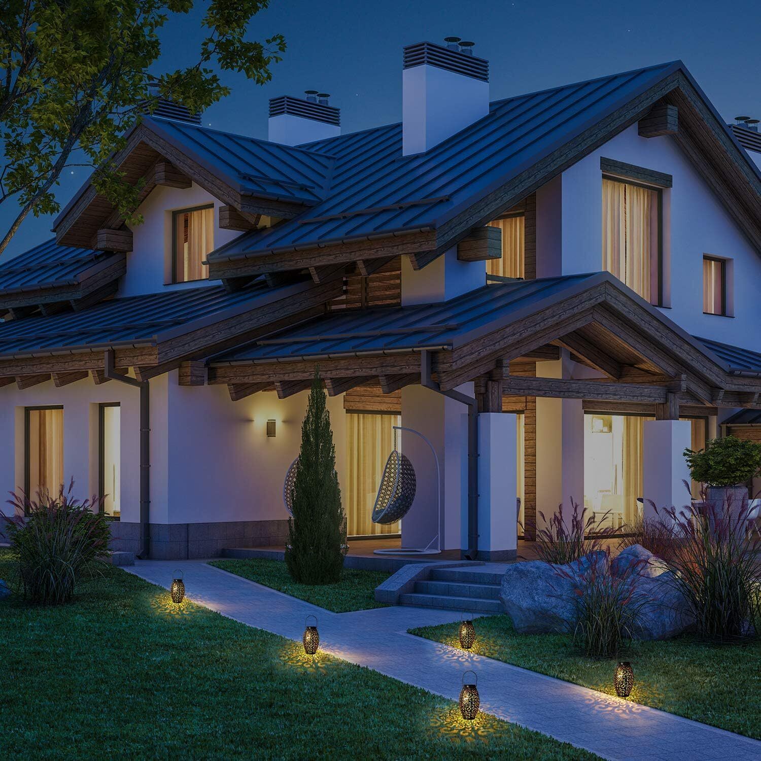 SolarLuxe – Elegant Solarlaterne med Varmt LED-Lys til Udendørs Belysning