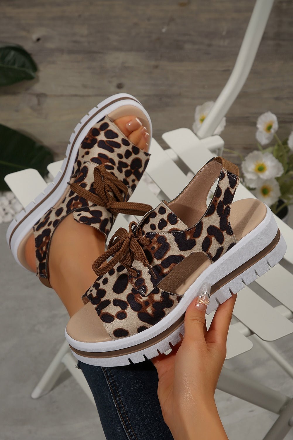 Sierra Dame Leopardprint Kilesandaler – Dristig Stil med Heldagskomfort