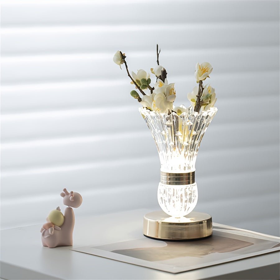 CrystalGlow Elegant LED-bordlampe – Dæmpbart lys for omgivende elegance